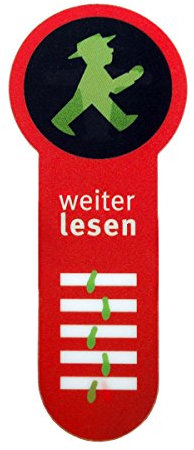 AMPELMANN Lesezeichen - Bücherwurm 4-farbig 3D, Hart-PVC/Lenticularfolie, 6 x 15 cm