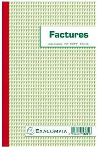 Exacompta - Réf. 13281E - 1 Manifold FACTURES - 50 feuillets numérotés et autocopiants - triplicatas (1 original + 2 copies) - format 210 x 135 mm - fabriqué en France