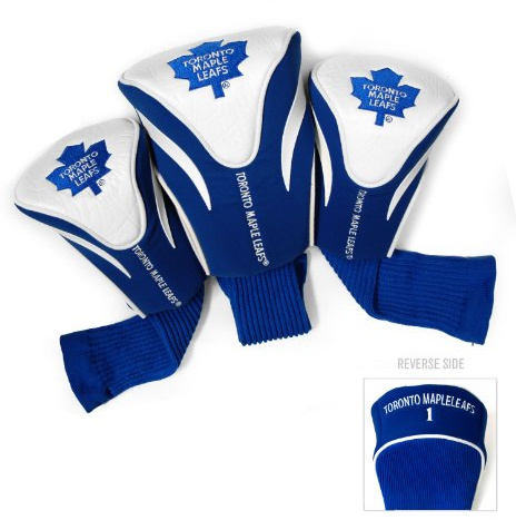 Team Golf NHL Toronto Maple Leafs Contour Golf Club Headcovers (3 Count) Numbered 1, 3, & X, Fits Oversized Drivers, Utility, Rescue & Fairway Clubs, Velour lined for Extra Club Protection