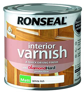 Ronseal RSLIVMWA250 250ml Quick Dry Matt Interior Varnish - White Ash