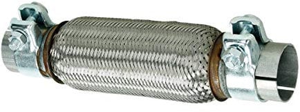 ECD Germany Flexrohr - Universal - Edelstahl - Interlock - 50 x 200 mm - mit 2 Schellen - Montage ohne Schweißen - Flexstück - Wellrohr - Hosenrohr - Flexibles Rohr