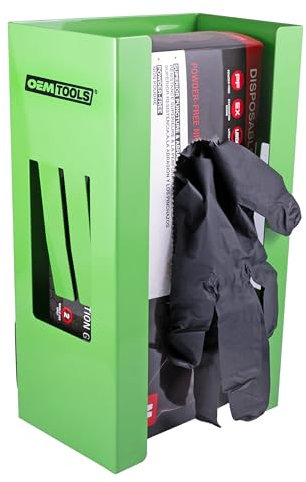 OEMTOOLS 24945 Magnetic Glove Dispenser, Disposable Gloves Box Holder, Glove Holder for Wall Mount, Magnetic Glove Box Holder, Green Glove Dispenser Wall Mount