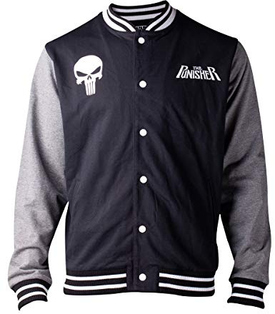 Unbekannt The Punisher Skull - Logo Collegejacke schwarz/grau meliert