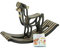 Sweety Toys 11186 Schaukelpferd Holz Alpaka Alpi Dunkelbraun- hochwertiges Designer Schaukelpferd