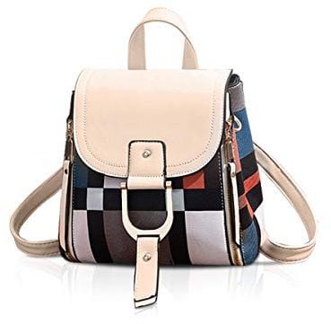 NICOLE&DORIS Mochila Mujer Mochila pequeña Bolso Crossbody Bolsos de Mano Mochila para Damas Cuero Mochila Bolsa de Hombro Beige