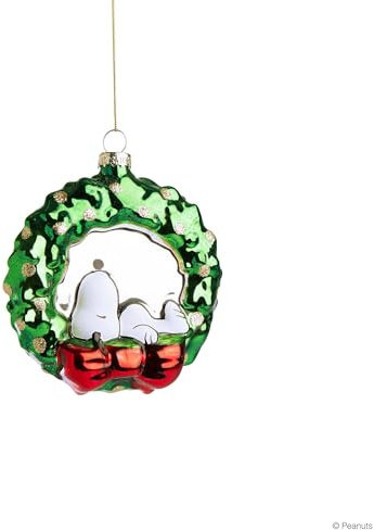 BUTLERS Baumanhänger Glas - Peanuts - Snoopy | Farbe Multicolor - 10x11 cm - Weihnachtsbaumschmuck für Tannenbaum & Tannenzweige - Christbaumschmuck für Dekozweige