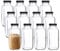 Yarlung 12 Pack 17Oz/500ml French Glass Spices Jars with Plastic Lids, Clear Square Water Bottles for Storing Herbs, Condiments, Cereals, Juice, Milk, Beverages, Kitchen, Pantry, Home, Office