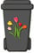 Wheelie Bin Sticker Flower Decorative Self-adhesive Decal For Bins, Walls Fridge Household Decoration DIY - Tulip