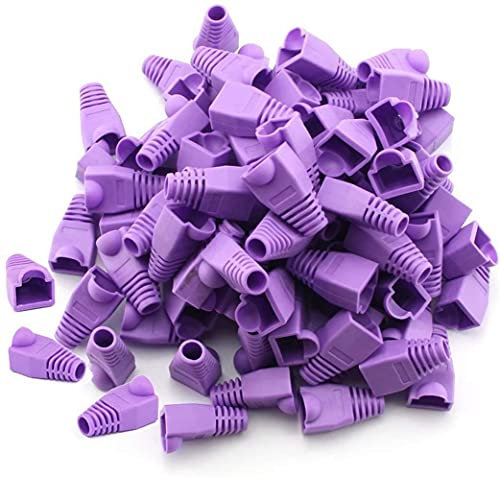 ANMOO Cat6 Boot Purple Rj45 Boots Cover RJ45 Connector, Ethernet Cable Colorful Ethernet Boots Cover (100PCS)