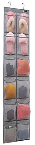 ANZORG Organizador de zapatos para colgar detrás de la puerta para niños, organizador de zapatos con 12 bolsillos de malla (12 bolsillos)