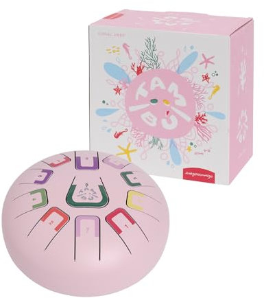 TAMBÚ Trommel, Stahlzunge Trommel, 8 Zoll, 11 Noten, Handpan, Metall-Perkussionsinstrument (Rosa)