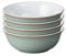 Denby - Regency Green Cereal Bowls Set of 4 - Dishwasher Microwave Safe Crockery 650ml 16.5cm - Green, White Ceramic Stoneware Tableware - Chip & Crack Resistant Soup Bowls
