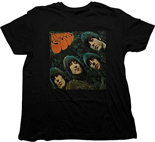 The Beatles T Shirt Rubber Soul Album Cover Official Unisex Black L