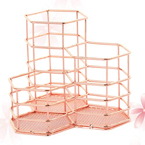Bleistifthalter Aus Roségold Make-up Pinselhalter Schreibwaren-organizer Aus Metall Schreibtisch-organizer Stifthalter Halter Für Schreibmaterial Büro Becher Jahrgang Kind
