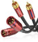 SOUNDFAM PREMIUM Dual XLR to RCA Cable 2M, 2 XLR-Male to 2 RCA-Male Unbalanced Interconnect Audio Cable - Wine Red