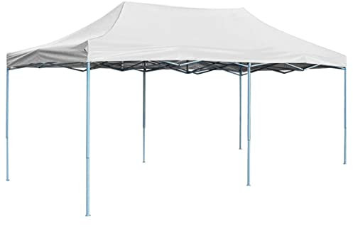 Profi-Partyzelt Faltbar, LAPOOH Party Zelt, Pavillon, Faltpavillon, Garagenzelt, Gartenzelt, 3 x 6 m Stahl Weiß