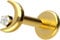 PIERCINGLINE Titan Labret mit Gewinde + Titan Aufsatz MOND + KRISTALL Piercing Ohr Helix Tragus Nase 1,2 x 8 mm goldfarben