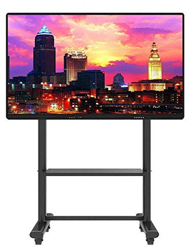 Rollbarer Tv-Ständer Für 55–95 Zoll LCD-Led, Tv-Universal-Montagewagen Mit Feststellbaren Rädern/Laptop-Ablage, Tragfähigkeit 150 Kg (330 Lbs)