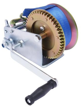 Profi Gurtwinde ca. 1588kg Gurt 10m Handwinde Seilwinde Winde Bootswinde 3500lbs,Trailer Seilwinde Winde für Werkstatt, Garage, Anhänger, Boot