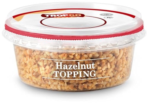 Tropgo Hazelnuts Topping 150g - Honey Glased Hazel Nuts in Resealable and Recyclable Tub - Great for Snacks, Smoothies, Baking, and Cooking - Non GMO Ground Hazelnuts