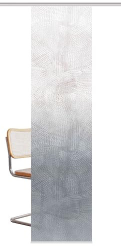 HOME WOHNIDEEN Schiebegardine SIRALIA, Seidenoptik Digitaldruck, 245x60 cm, + Zubehör, Farbe:graublau, Größe:245 x 60 cm, Anzahl:1x