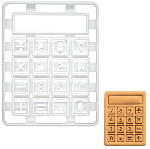 BAKERLOGY Taschenrechner Ausstechform - Detailliertes Keksausstecher-Design zum Backen und Basteln, ideal für Fondant, Teig, Ton
