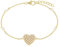 Amor Armband 925 Sterling Silber Damen Armschmuck, mit Glasperle, 17+2 cm, Weiß, Herz, Kommt in Schmuck Geschenk Box, 2038082