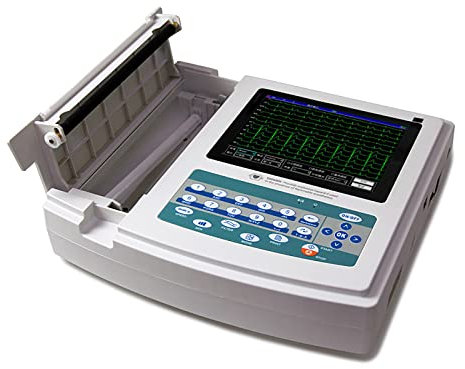 Kadxyan ECG/EKG Monitor, Touch Screen Digital 12 Channel Machine PC Software for Medical Oral Care Vital Sign CCU ICU