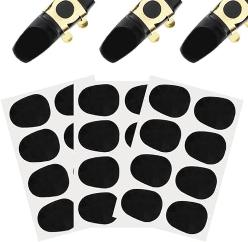 EAVUYIS 24 Stück Alt-Tenor-Saxophon-Klarinette-Mundstück-Kissen, 0,8mm Dicke Mundstück Patch für Alto und Tenorsaxophon und Klarinette, Schwarz