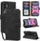GOTOURED for iPhone 11 Phone Case Wallet, RFID Blocking 4 Card Slots, Wrist Strap, Kickstand, Magnetic Closure, Shockproof Protective Soft Leather Flip Cover (Black)