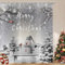 ASDCXZ Weihnachten Duschvorhang 180x200 cm, Winter Weihnachtlich Niedlich Schneemann Weihnachtsbaum Waschbar Bad Duschvorhänge Polyester Textil Wasserdicht Duschvorhang für Badewanne mit 12 Haken