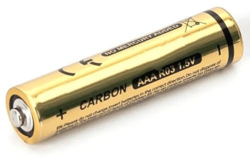 Confezione da 12 batterie AA al carbonio-zinco, con una potenza di 1,5 V ciascuna, ideali per dispositivi a basso consumo come telecomandi e orologi.