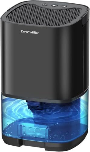 Powate Dehumidifier 1000ml, Dehumidifiers for Home, Auto Off &Coloured LED Light, Peltier Technology Update, Portable and Ultra Quiet, Dehumidifiers for Drying Clothes, Bedroom, Bathroom, Wardrobe