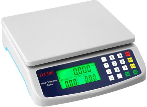 QWORK® Báscula de cocina electrónica 40 kg, báscula de cocina digital con pantalla LCD, pilas no incluidas