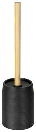 WENKO WC-Garnitur Mod. Altavalle freistehend WC-Bürste stilvolles Badezimmer Zubehör aus Polyresin und Bambus Ø 10,5 cm H 38,5 cm schwarz Natur