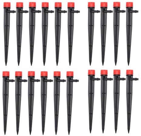 Naisfei 20 Pcs Water Irrigation Drippers, 8 Holes Adjustable Drip Emitters Micro Flow Drip Irrigation 360 Degree Watering System for Vegetable Garden, Garden, Greenhouse