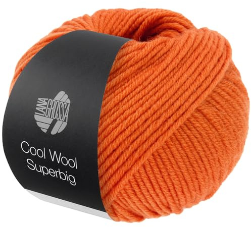 LANA GROSSA Meilenweit Superbig | Pure extrafeine Merinowolle, waschmaschinenfest und filzfrei | Handstrickgarn aus 100% Schurwolle (extrafine) | 50g Wolle zum Stricken% Häkeln | 80m Garn FB 10