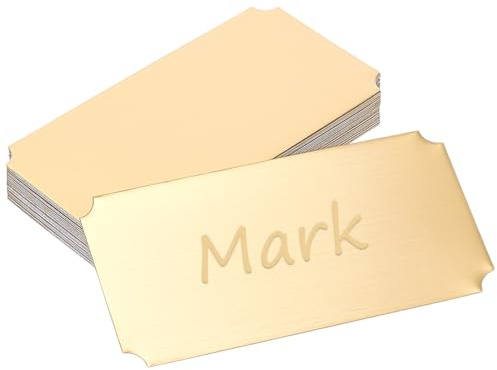 UNICRAFTALE 20 Stück Edelstahl Namensschilder Mit Abgerundeten Ecken Personalisierte Blanko Schilder Plaketten Mit Selbstklebender Rückseite Gravurplatten Individuelle Etiketten Für Bilderrahmen