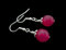 EIN Paar 10 mm rosérote Jade-Ohrhänger, versilbert, neu