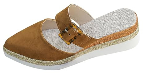 Pantoletten Damen mit Absatz Geschlossen Hausschuhe Schwarz Wedges Espadrilles Sommer Bequem Keilabsatz Schuhe Pantoffeln Boho Plateau Schlappen Sommerschuhe High Heels Platform Damenschuhe