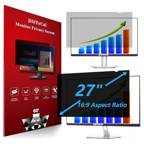 JiSiTeCai 27-Zoll-PC-Blickschutzfilter – für 16:9-Breitbilddisplays – Augenschutz, Blaulichtfilter, Blendschutz und Kratzschutz (27-Zoll-Breitbild (16:9))