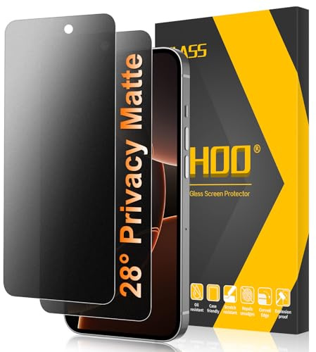 JEHOO 2 Pack for iPhone 16 Pro Matte Privacy Screen Protector, 28°Anti-Spy, Anti-Glare, Anti-Reflection, Anti-Fingerprint, Smooth as Silk 9H Tempered Glass Film for Gaming Enthusiasts