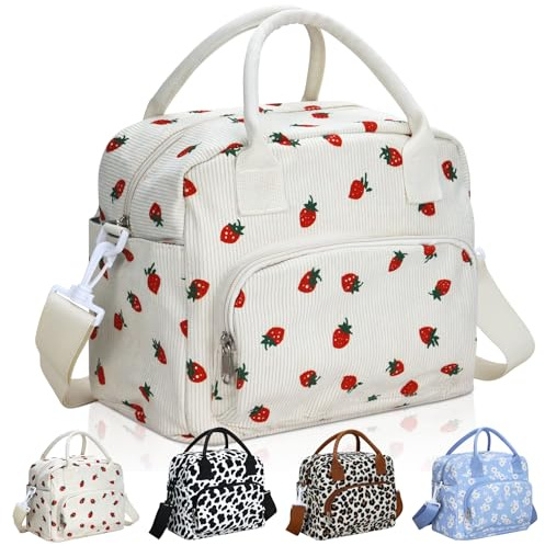 Insulated Lunch Bag, 12L Large Lunch Box Cool Bag, Adults Packed Lunch Box Tote Bags with Shoulder Strap, Soft Cooler Picnic Bagsfor Work School Picnics