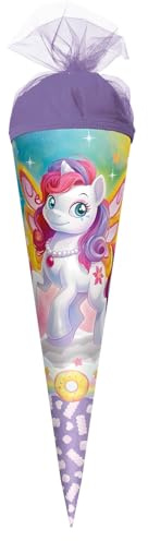 ROTH Mini Schultüte 22 cm Feen-Pferd Flora – kleine Zuckertüte zur Einschulung für Mädchen, Geschenk für Geschwister