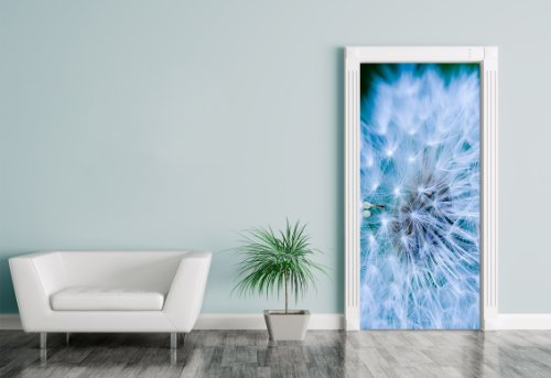 Bilderdepot24 Türtapete selbstklebend Pusteblume 90 x 200 cm - einteilig Türaufkleber Türfolie Türposter Löwenzahn - Pflanze - Blume - Kraut - Heilpflanze - Sommer