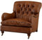 Casa Padrino Chesterfield Luxus Echt Leder Ohrensessel New York Vintage Leder Braun Club Sessel