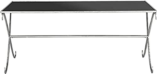 Safavieh Modern Accent Table with Iron Legs, in Silver and Black, 109 X 50 X 46.35