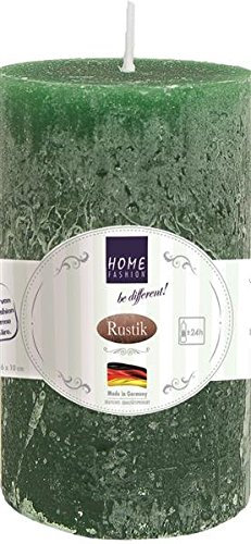 Kerze Stumpen Rustik dark green - dunkelgrün Ø 6cm, Höhe 10cm