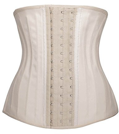 YIANNA Taillentrainer für Damen, Latex, Unterbrustkorsett, Sportgürtel, Sanduhr, Body Shaper, Beige (25 Stahlknochen), Large