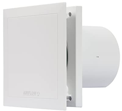 Airflow® QT100HT Extractor Fan with Adjustable Humidity & Timer - 100mm/4 Duct - German Made, QuietMark Certified 25 dB, Energy Efficient 5/9W, 2-Speed Operation Upto 25 l/s (90 m³/h), 3-Year Warranty